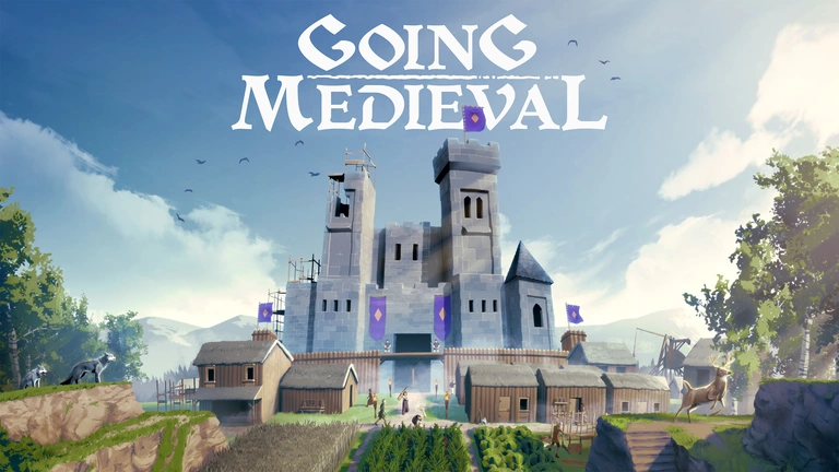 Going Medieval game art showing a castle.