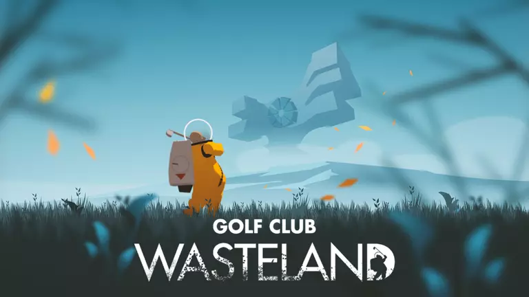 Golf Club: Wasteland game art showing a player in a spacesuit hitting a golf ball.