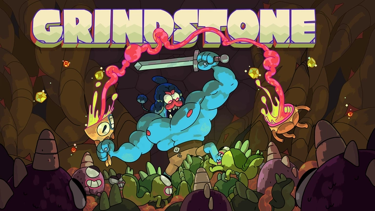 Grindstone game art showing player cutting off an enemy's head.