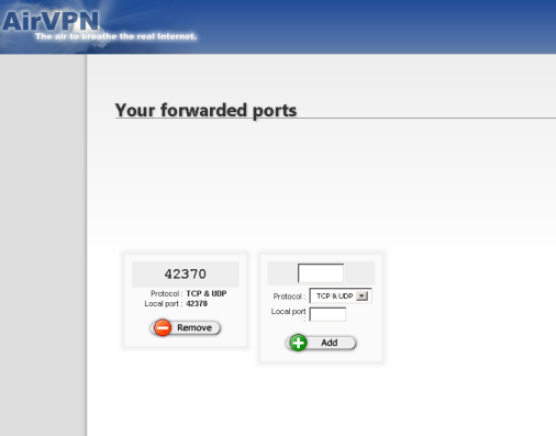 vpn portforward