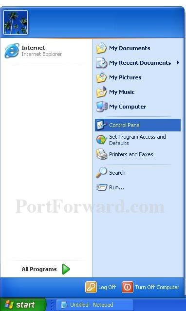 Opening Forwarding A Port With The Br Windows Xp Service Pack 2 Firewall