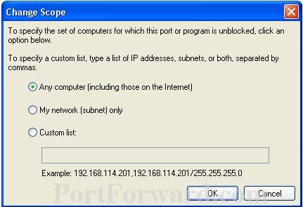 Opening/forwarding a port with the<br> Windows XP Service Pack 2 firewall