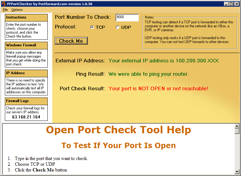 Open Port Check