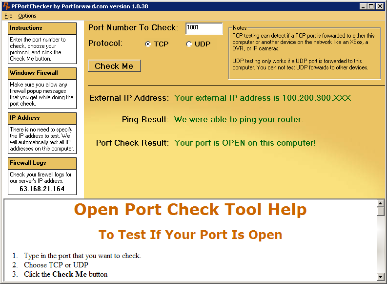 Reliable Open Port Check Tool