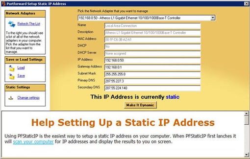 Free Software To Setup A Static Ip Address