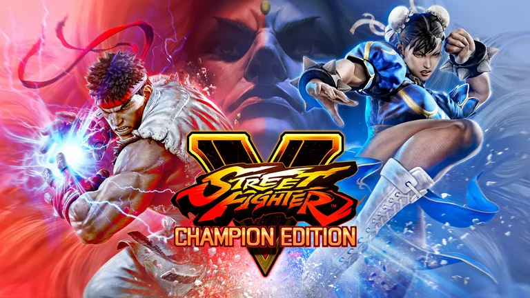 Street Fighter V Champion Edition artwork featuring Ryu, Chun-Li, and Urien