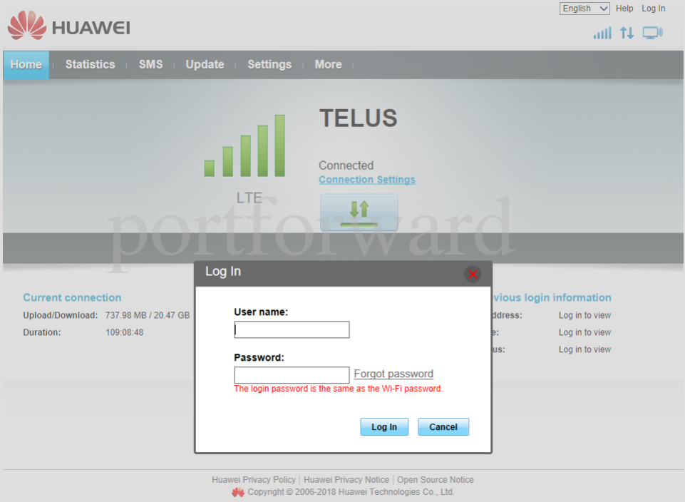 Huawei B612s-51d Router Open Port Instructions