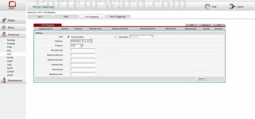 Huawei HG532e port forward