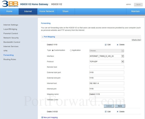 Opening Ports in a Huawei HG630 Router