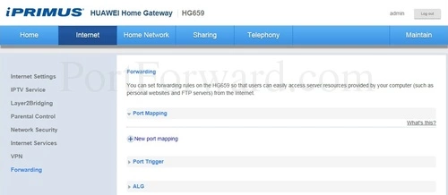 Huawei HG659_-_iPrimus Forwarding Settings