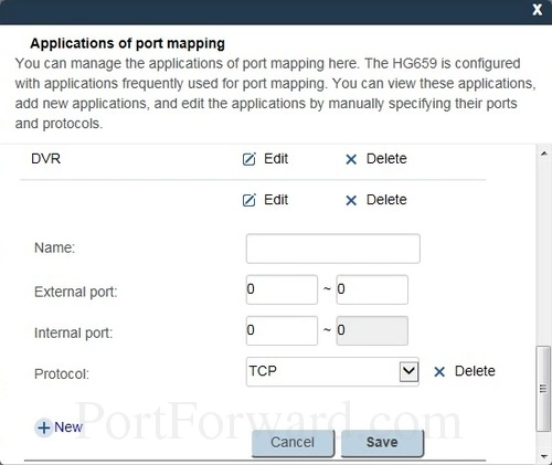 Huawei HG659_-_iPrimus Port Mapping Add