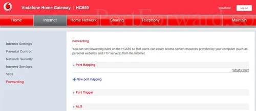 Huawei HG659 Forwarding