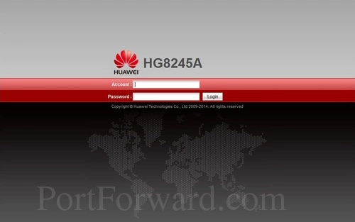 Huawei HG8245A Login