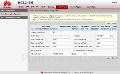 How To Forward Ports In A Huawei Hg8245h Router 0104