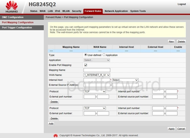 router port mapping