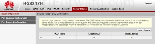 Huawei HG8247H DMZ Configuration