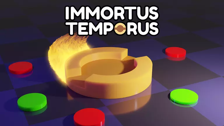 Immortus Temporus game art showing game pieces on a checkerboard.