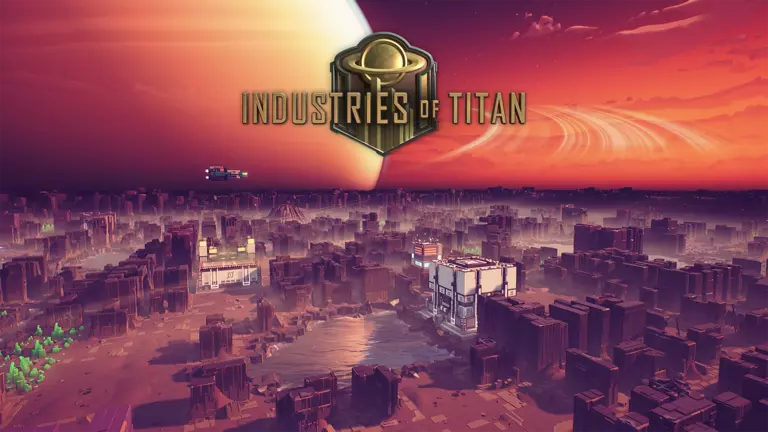 Industries of Titan view of city on Saturn's moon.