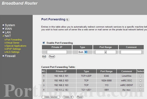 Intellinet ActiveNetworking port forward