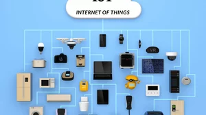 Internet of Things showing devices connected on a network