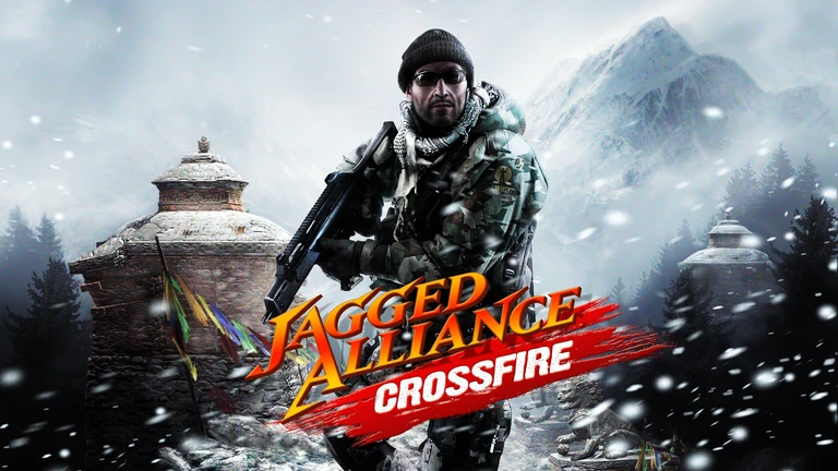 Jagged Alliance: Crossfire player in a blizzard with a weapon.