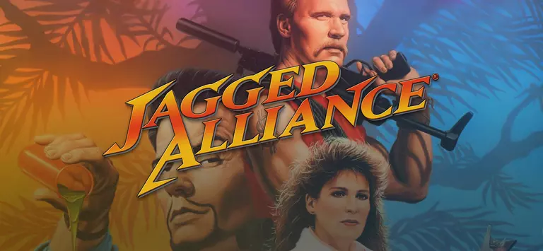 Jagged Alliance game art showing characters.