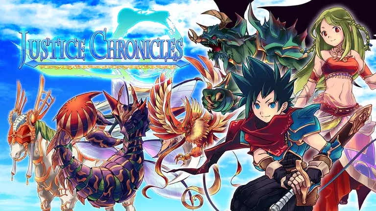 Justice Chronicles artwork featuring Kline, Alia, and various monsters