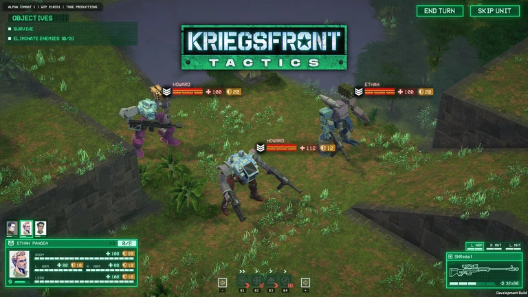 Kriegsfront Tactics screenshot showing some mechs on the map