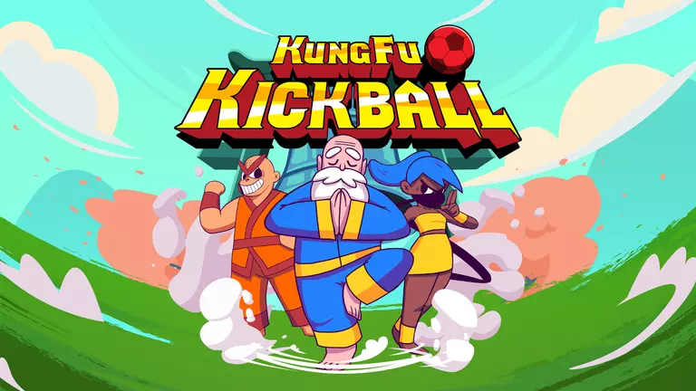 KungFu Kickball game artwork showing a team of three characters