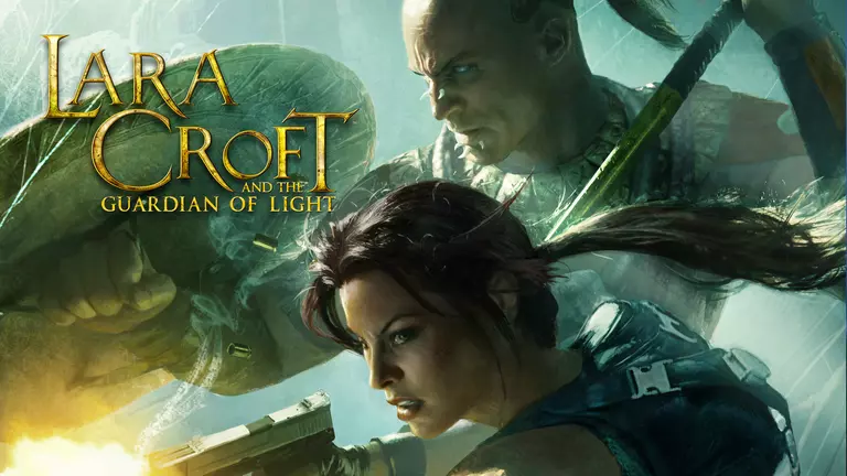 Lara Croft and the Guardian of Light artwork featuring Lara Croft and Totec