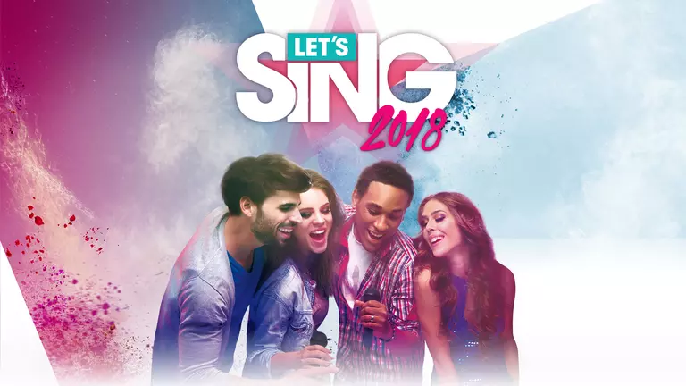 Let's Sing 2018 game art showing players singing together.