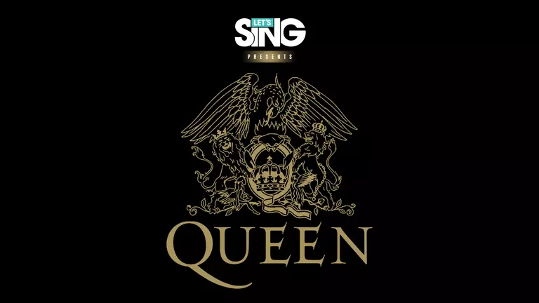 Let's Sing Queen game art in gold letters.