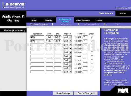 Simple Linksys RVS4000 Router Port Forwarding Steps