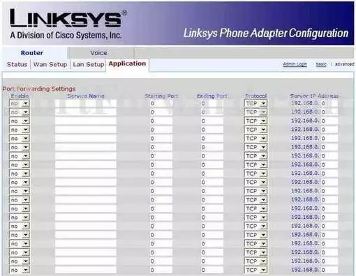 Linksys SPA-9000 port forward