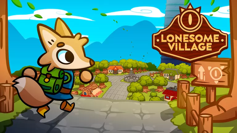 Lonesome Village artwork featuring Wes they coyote heading towards Lonesome Village