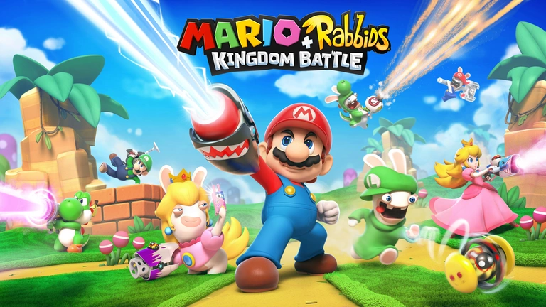 Mario + Rabbids Kingdom Battle game cover artwork