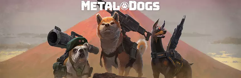 Metal Dogs artwork featuring three dogs equipped for battle