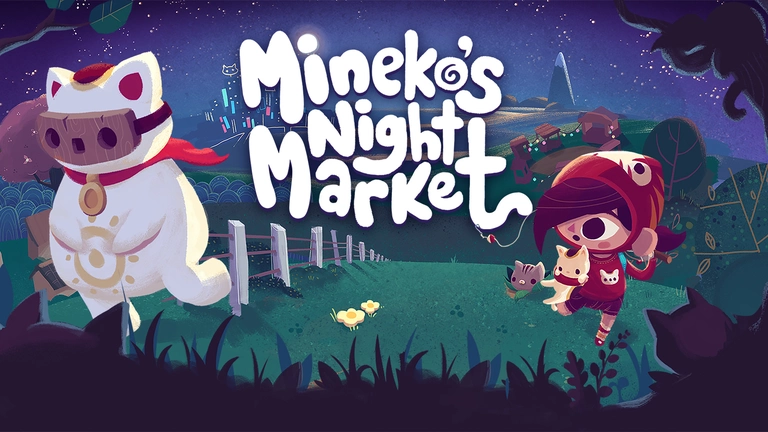 Mineko's Night Market game artwork featuring Abe and Mineko