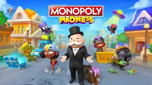 Monopoly Madness artwork featuring Rich Uncle Pennybags and various token characters