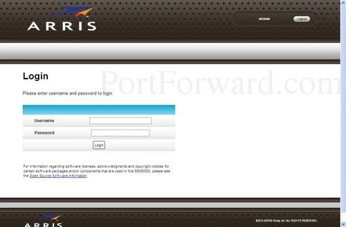 Motorola SBG6580 - Arris Login