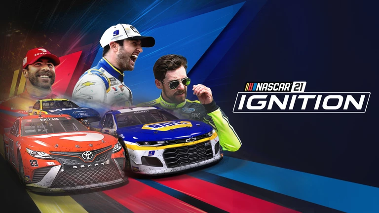 NASCAR 21: Ignition cover featuring Chase Elliott, Ryan Blaney, and Bubba Wallace