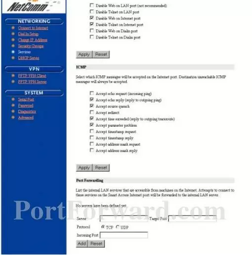 Netcomm SM4300 port forward