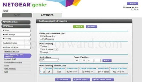 Netgear C6300 Port Forwarding Port Triggering