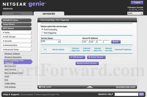 netgear genie port forwarding