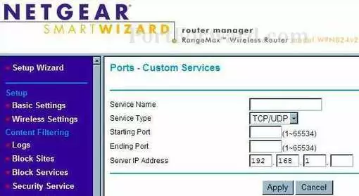 Netgear WPN824v2 port forward