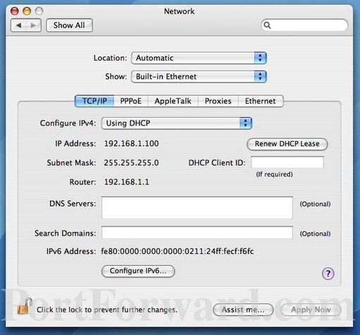 mac network settings static ip