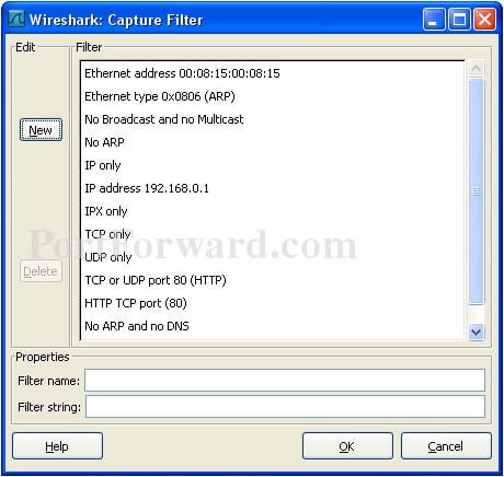 wireshark capture filter by port