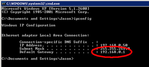 Router's internal IP address