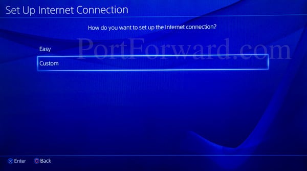 PlayStation 4 custom internet connection