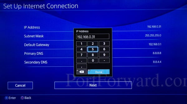 how to setup ip address ps4